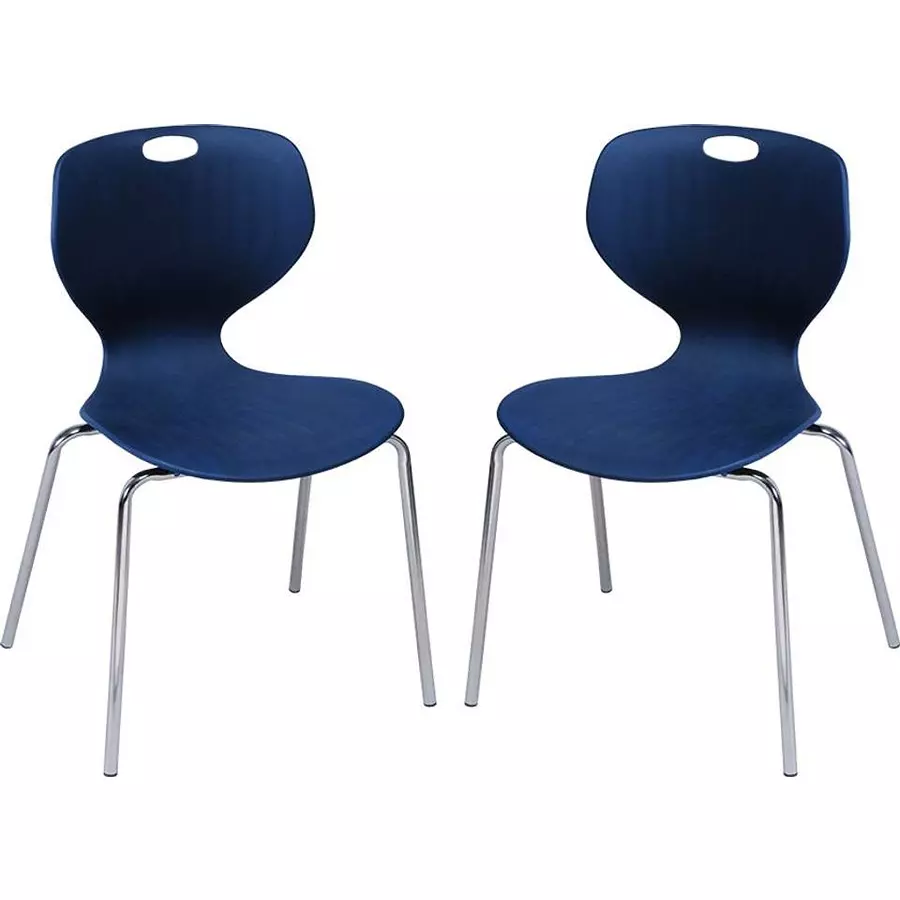 Swagath Chair Armless Meduim Back Style Plastic Deep Grey for Indoor, Outdoor & Cafeteria Use, BLOOM SS-L-DBL-2 (Pack of 2 Pcs)