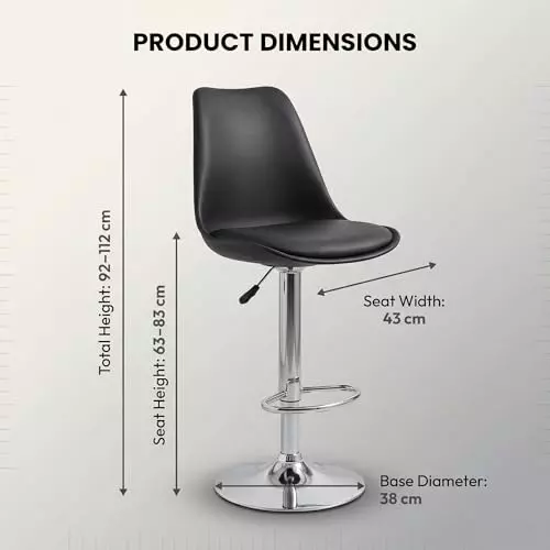activa-rapid-bar-stool-chair-with-padded-seat-footrest-low-back-polyester-black-for-kitchen-home-bar-cafe