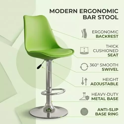 activa-rapid-bar-stool-chair-with-padded-seat-footrest-low-back-polyester-green-for-kitchen-home-bar-cafe-pack-of-2-pcs