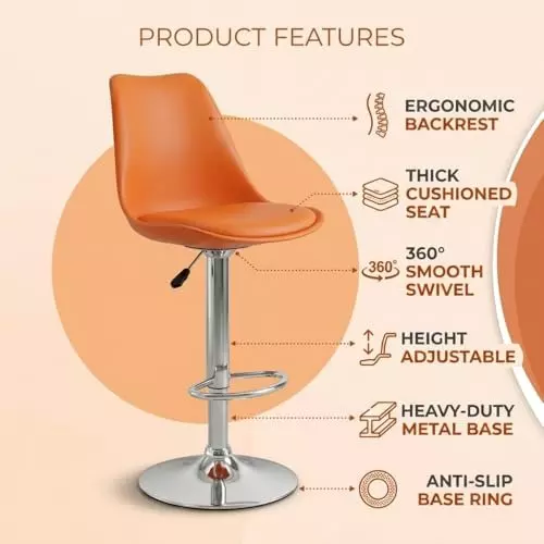 activa-rapid-bar-stool-chair-with-padded-seat-footrest-low-back-polyester-orange-for-kitchen-home-bar-cafe