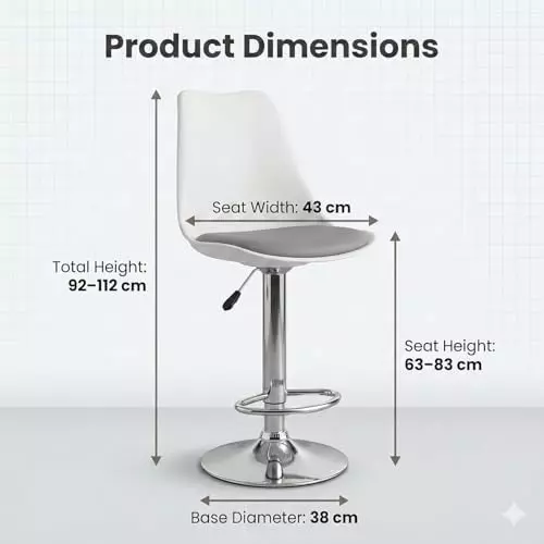 activa-rapid-bar-stool-chair-with-padded-seat-footrest-low-back-polyester-white-grey-for-kitchen-home-bar-cafe