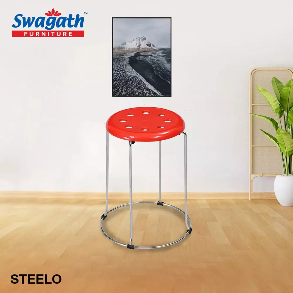 swagath-steelo-stool-with-stainless-steel-base-pre-assembled-type-80-kg-load-capacity-red-color-steelo-ss-br-1