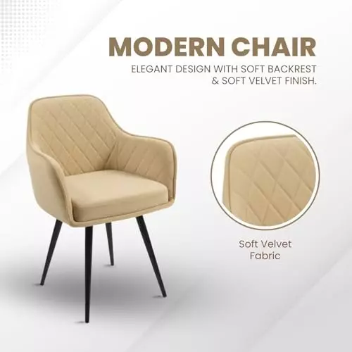 activa-daisy-chair-with-padded-seat-arm-rest-medium-back-velvet-beige-for-living-room-lounge