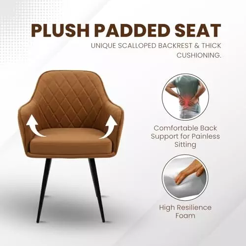 activa-daisy-chair-with-padded-seat-arm-rest-medium-back-velvet-caramel-for-living-room-lounge