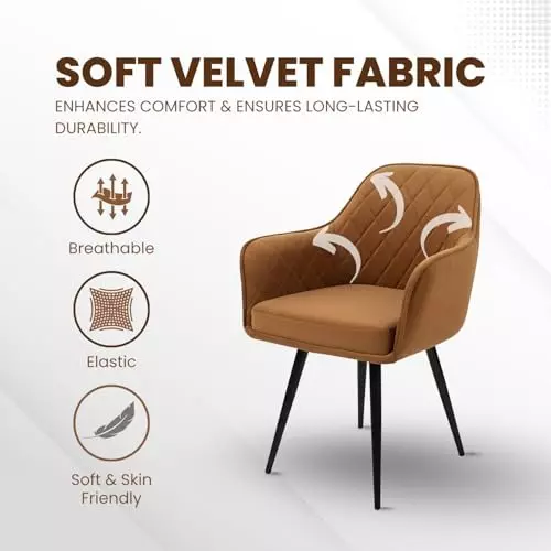 activa-daisy-chair-with-padded-seat-arm-rest-medium-back-velvet-caramel-for-living-room-lounge