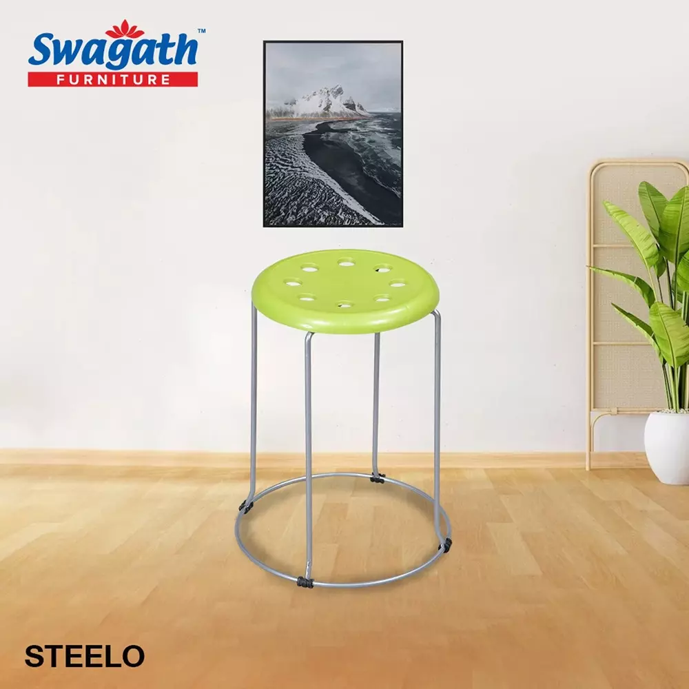 swagath-steelo-stool-with-metallic-steel-base-pre-assembled-type-80-kg-load-capacity-green-color-steelo-ms-agrn-1