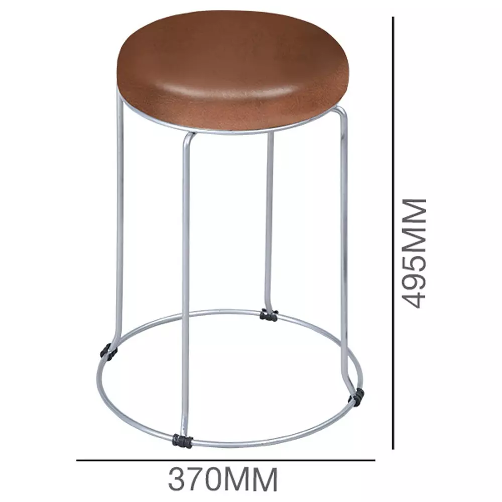 swagath-steelo-stool-brown-cushioned-seat-with-ms-base-pre-assembled-type-80-kg-load-capacity-color-steelo-ms-deluxe-lbrn-1