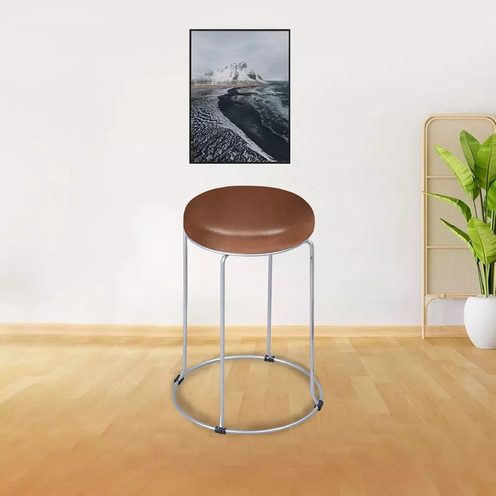swagath-steelo-stool-brown-cushioned-seat-with-ms-base-pre-assembled-type-80-kg-load-capacity-color-steelo-ms-deluxe-lbrn-1