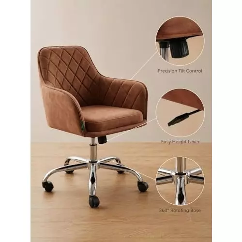 activa-villa-luxury-ergonomic-revolving-chair-medium-back-velvet-upholstery-caramel-for-home-office-use