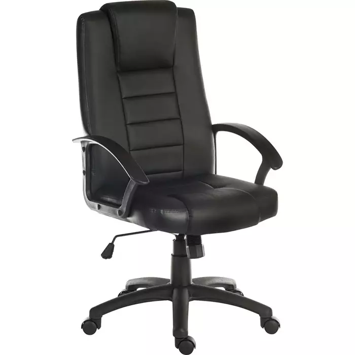 RS Pro Black Leather Faced Executive Chair 115 Kg Weight Capacity