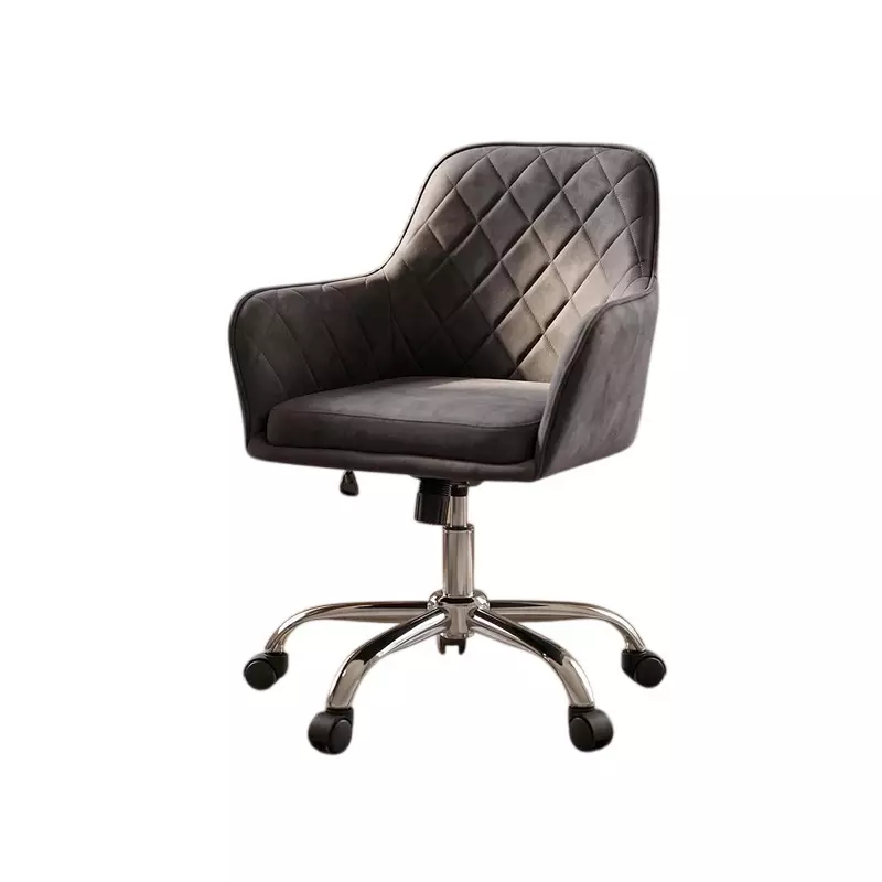 Activa Villa Luxury Ergonomic Revolving Chair Medium Back Velvet Upholstery Grey for Home & Office Use
