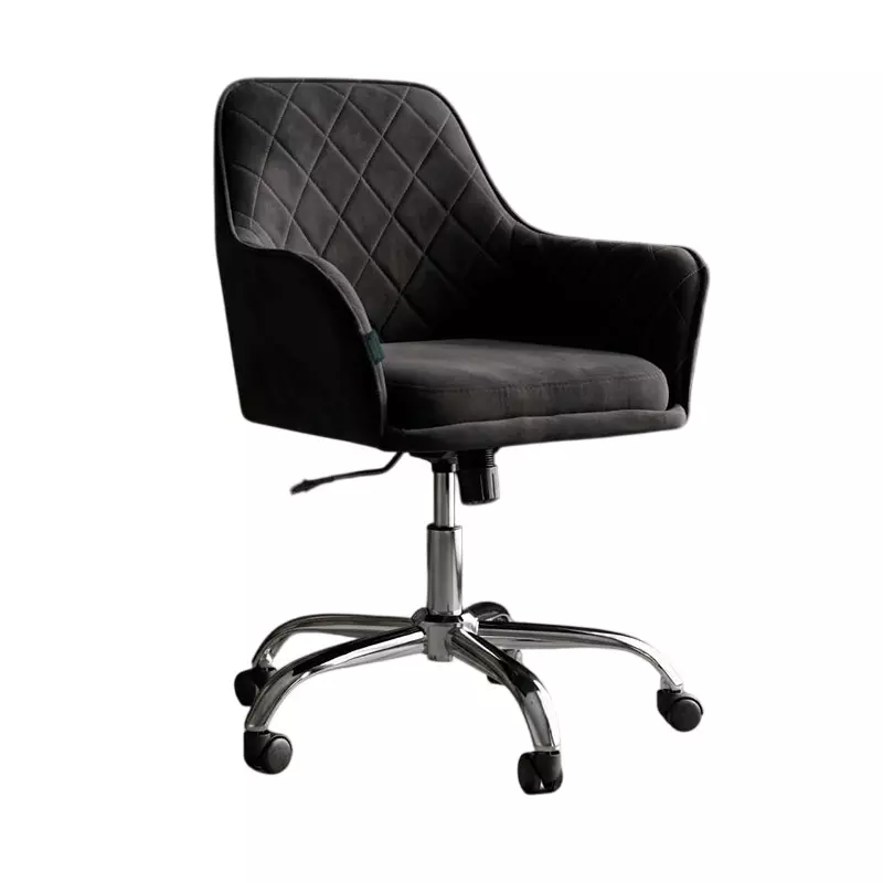 Activa Villa Luxury Ergonomic Revolving Chair Medium Back Velvet Upholstery Black for Home & Office Use
