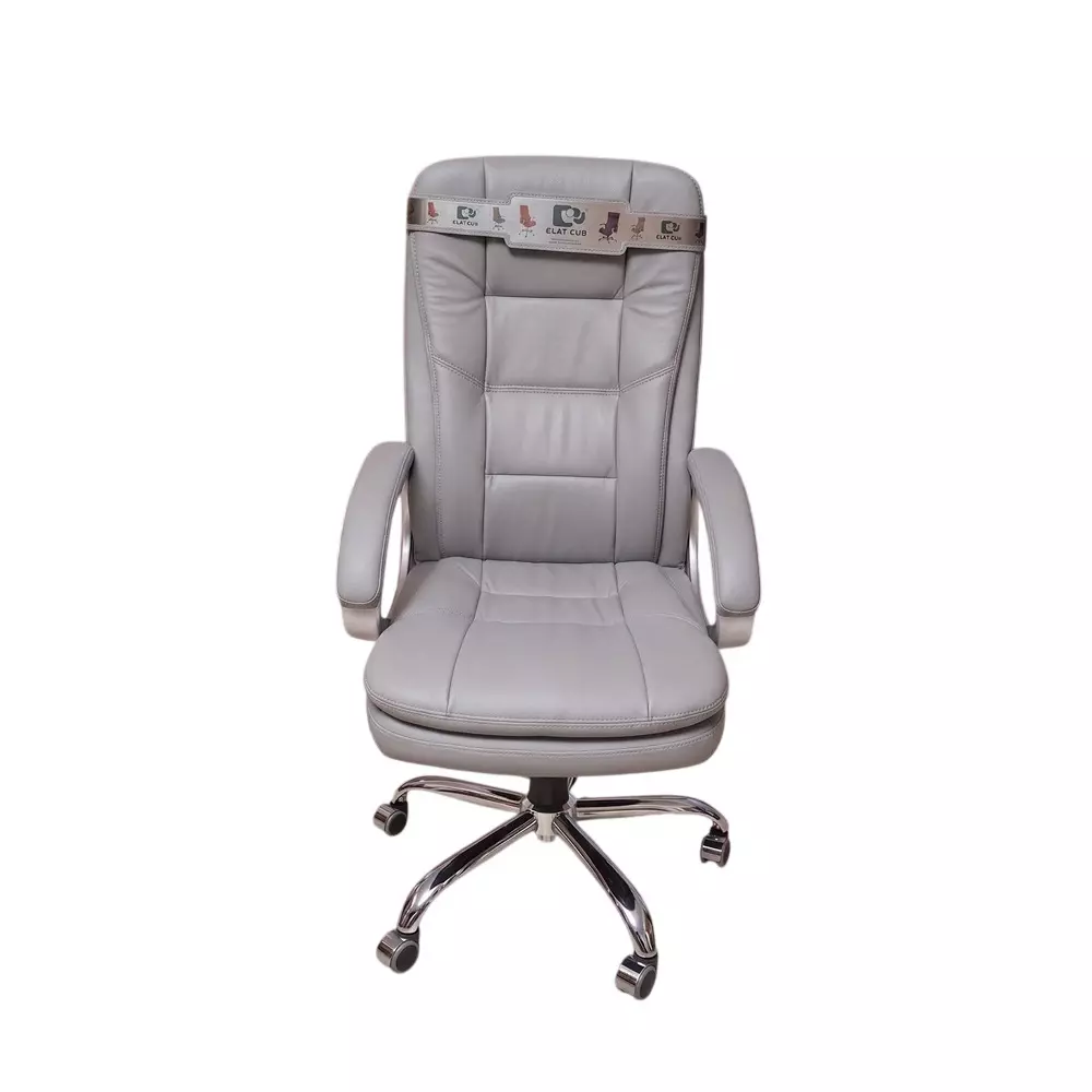 COZY CUB Executive Office Chair High Back With Armrest Leatherette Upholstery Material Grey Color, CC-BS-GREY-3BOX-1