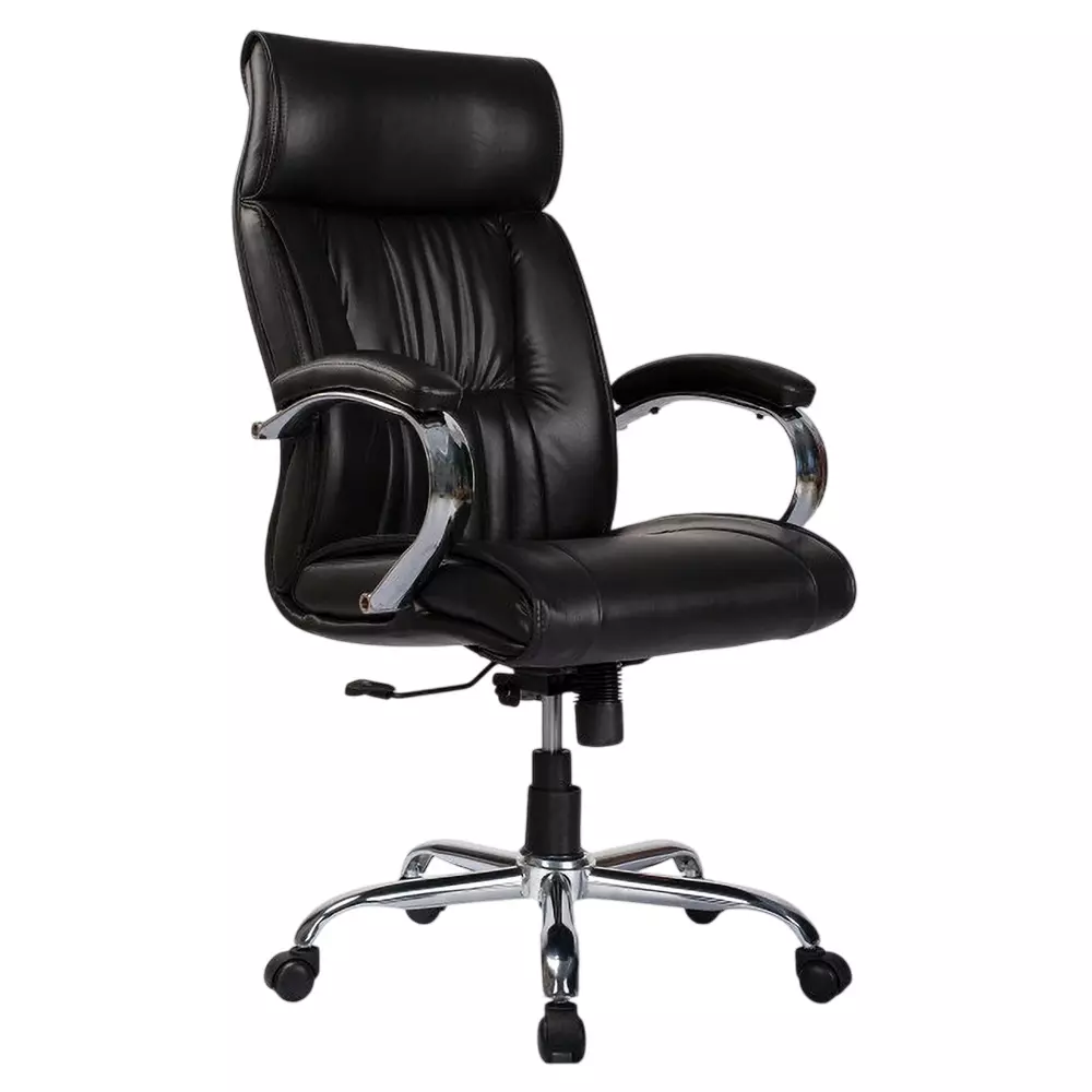 COZY CUB Executive Office Chair High Back With Armrest Leatherette Upholstery Material Black Color, TKPLY-BLK-SP-STL-BPL