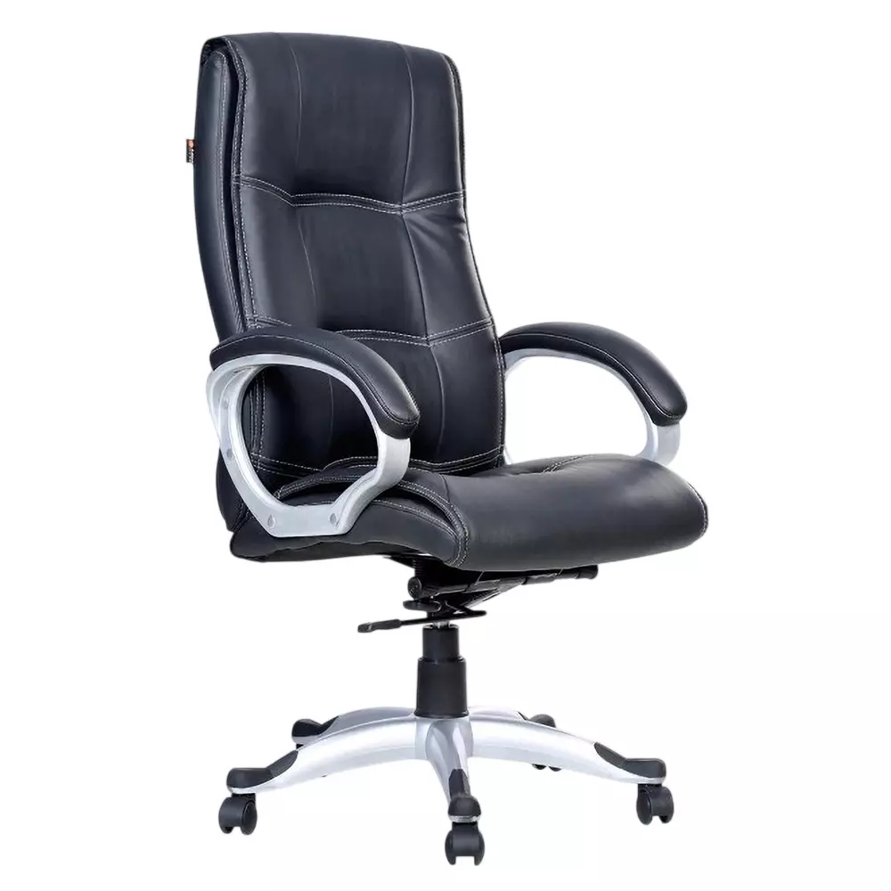 COZY CUB Executive Office Chair High Back With Armrest Leatherette Upholstery Material Black Color, 3BND-3LN-SP-BLK-603