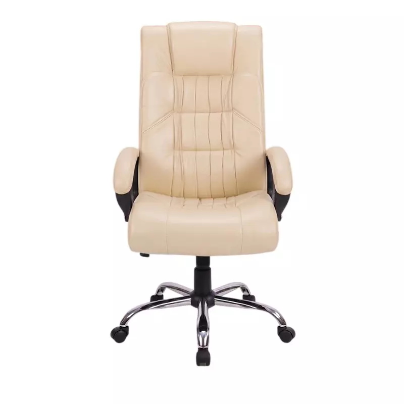 COZY CUB Executive Office Chair High Back With Armrest Leatherette Upholstery Material Cream Color, CC-BS-CREAM-3LNE-05