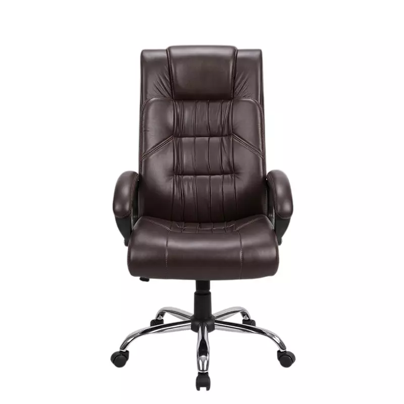 COZY CUB Executive Office Chair High Back With Armrest Leatherette Upholstery Material Brown Color, CC-BS-DBRN-3LNE-05