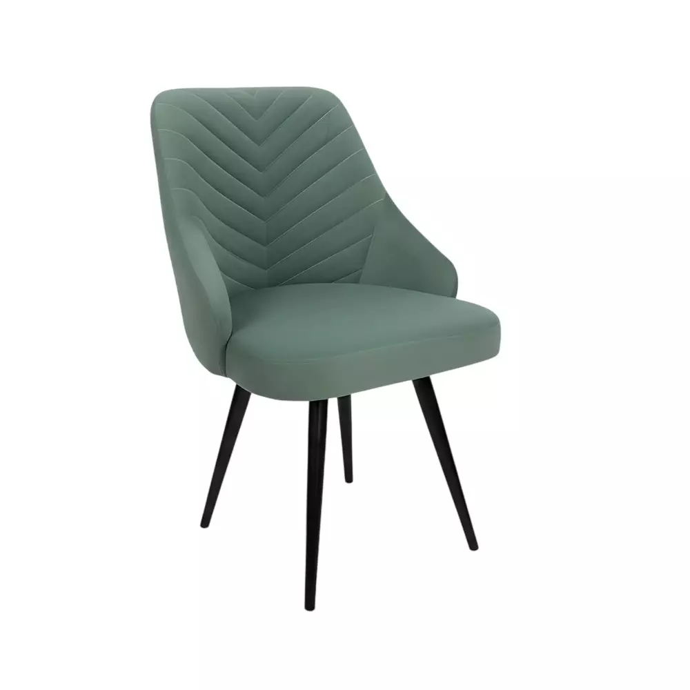 Activa Wavy Ergonomic Accent Chair with Cushion Seating Medium Back Velvet Fabric Moss Green for Home Use