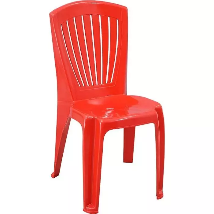 Swagath Plastic Dining Chair Without Arm Red Color for Cafe, Home and Office, SW-1701