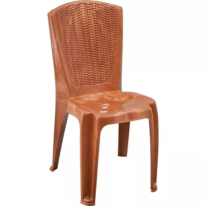 Swagath Plastic Dining Chair Without Arm Sandal Wood Color for Cafe, Home and Office, SW-1706