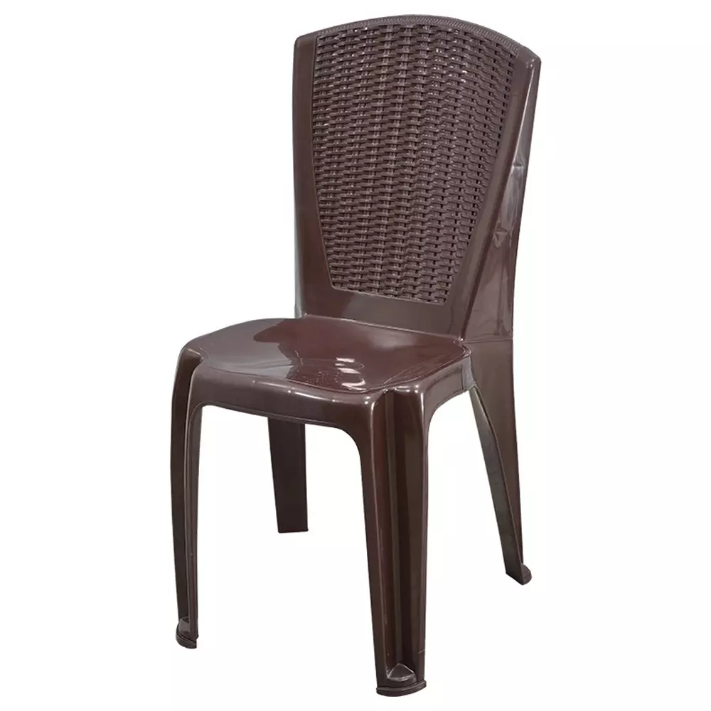 Swagath Plastic Dining Chair Without Arm Saddle Brown Color for Cafe, Home and Office, SW-1706