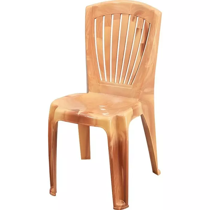 Swagath Plastic Dining Chair Without Arm Sandal Wood Color for Cafe, Home and Office, SW-1701