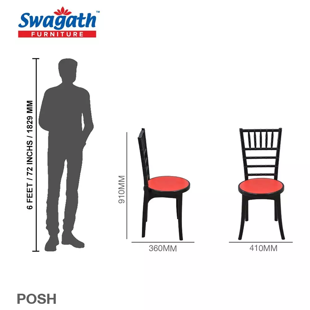 swagath-cafeteria-chair-without-arm-rest-pp-polypropylene-material-120-kg-load-capacity-pre-assembled-type-black-body-color-bright-red-seat-color-posh-bkbr-2-pack-of-2-pcs