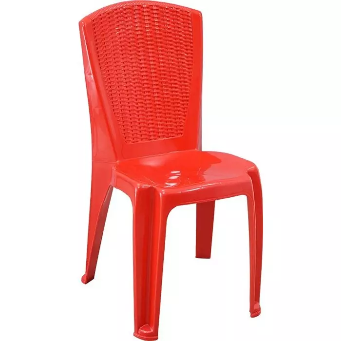Swagath Plastic Dining Chair Without Arm Red Color for Cafe, Home and Office, SW-1706