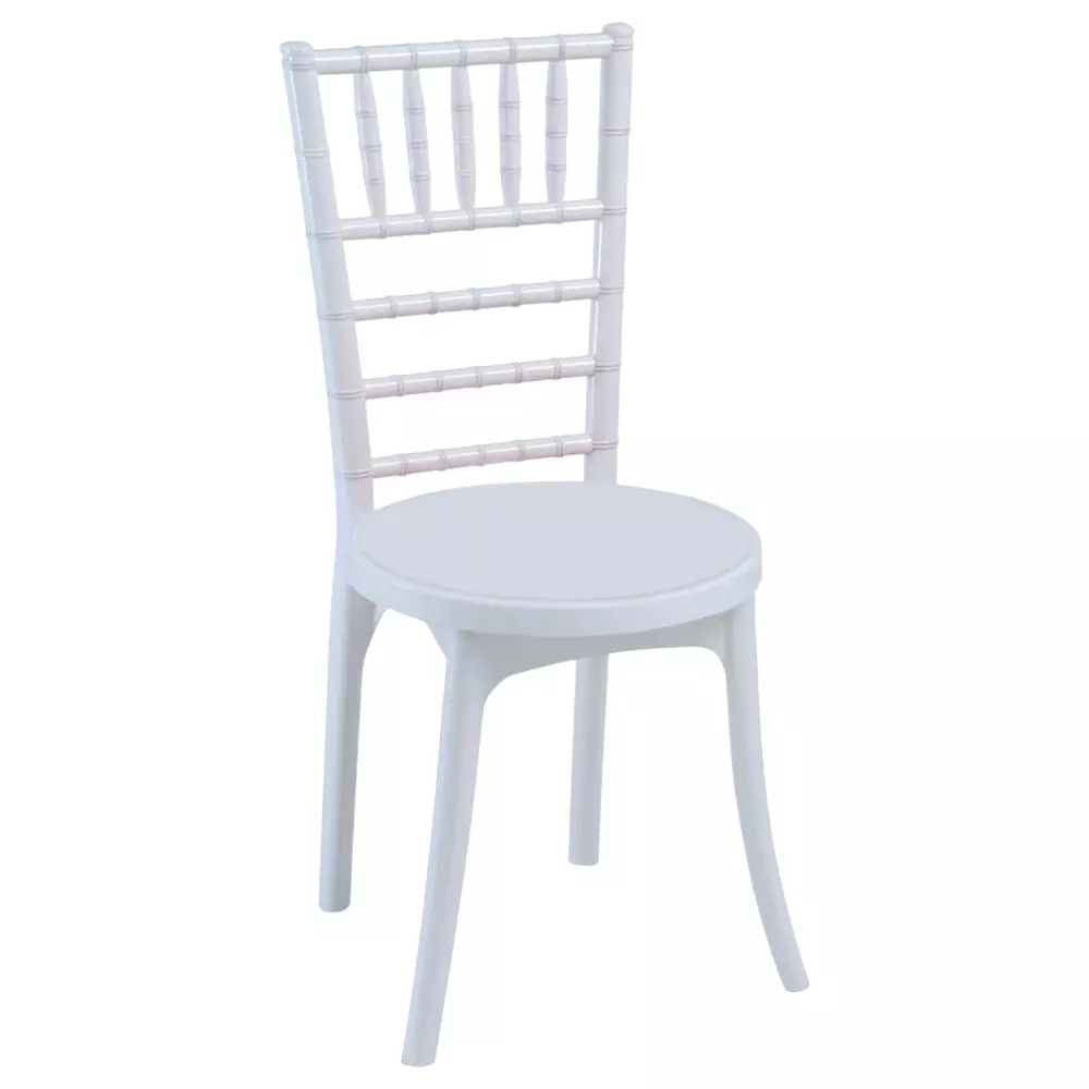 Swagath Cafeteria Chair Without Arm Rest PP (Polypropylene) Material 120 Kg Load Capacity Pre-Assembled Type White Color, POSH-WH-1