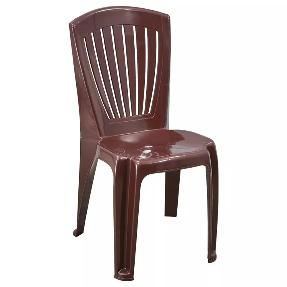 Swagath Plastic Dining Chair Without Arm Saddle Brown Color for Cafe, Home and Office, SW-1701