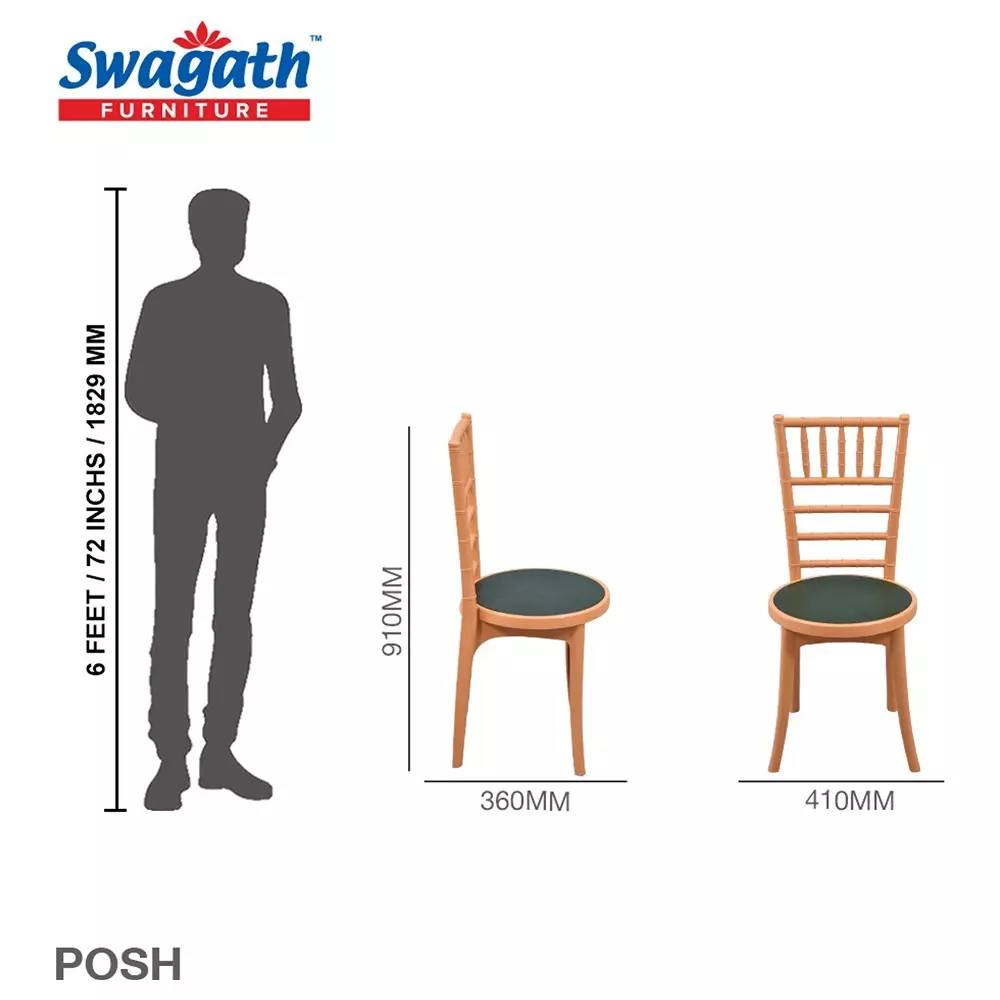 swagath-cafeteria-chair-without-arm-rest-pp-polypropylene-material-120-kg-load-capacity-pre-assembled-type-amber-gold-body-color-green-seat-color-posh-agmtgrn-2-pack-of-2-pcs
