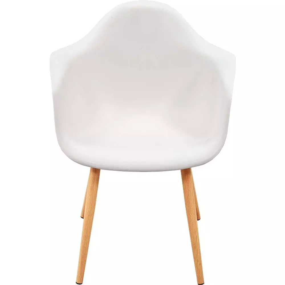 Swagath SPACIO Dining Chair with Arm Rest Plastic White 83.5x62x45 cm Size for Cafe, Home & Office Use, SPACIO-PC-WH-1