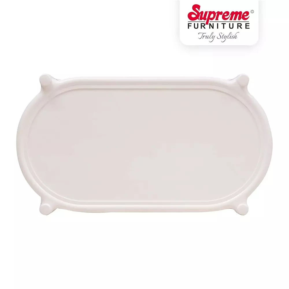 SUPREME Aqua Center Trolley Table 655.32 mm (25.8 inch) Depth Rectangle Milky White 2.6 Kg
