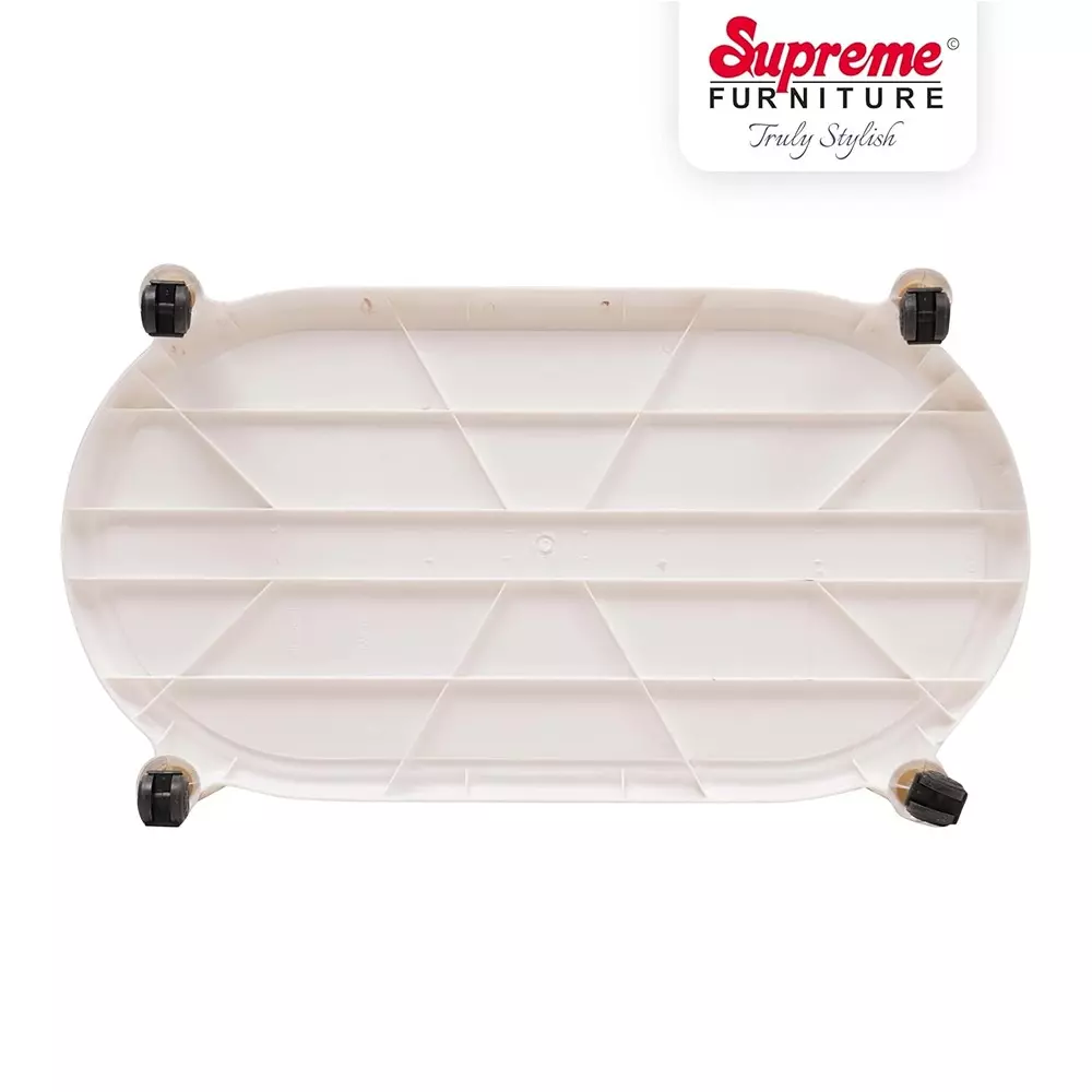 SUPREME Aqua Center Trolley Table 655.32 mm (25.8 inch) Depth Rectangle Milky White 2.6 Kg