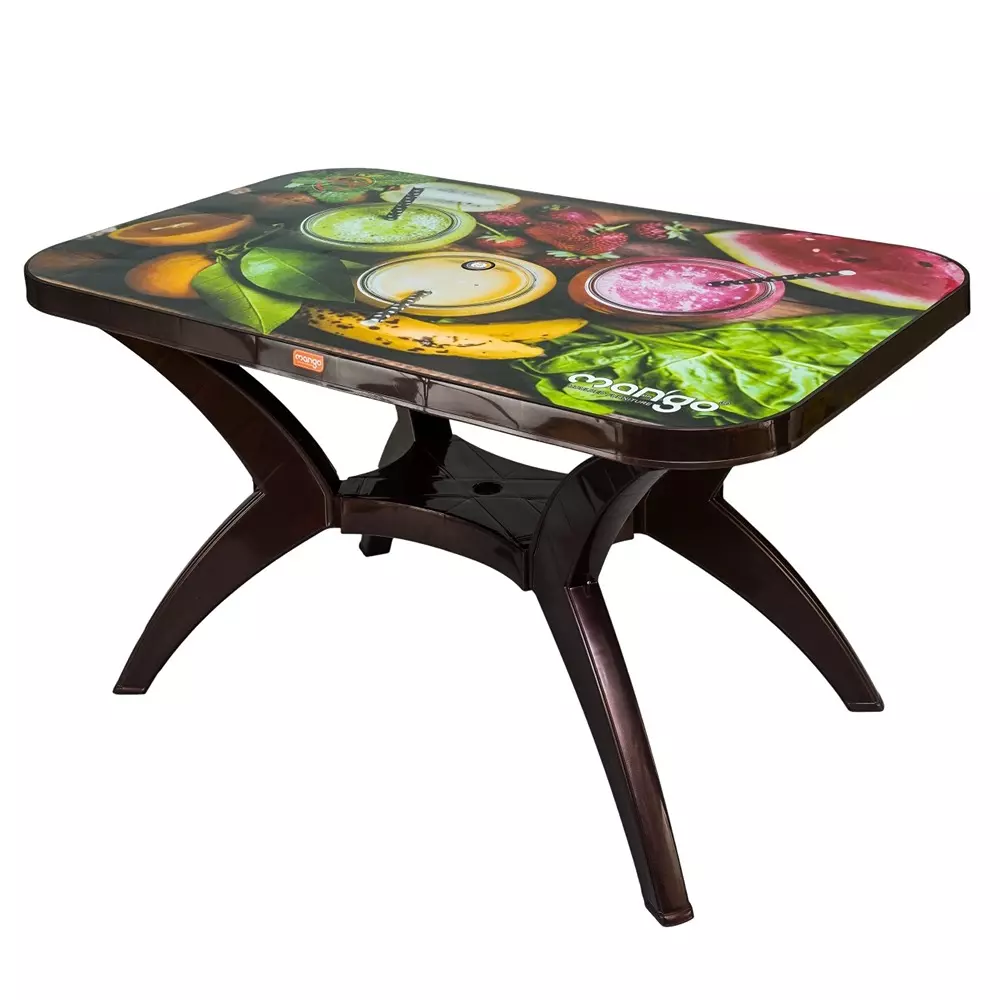 Mango Deluxe PARTY (JUICE) Dining Table 762x1219.2x711.2 mm, Weather Brown
