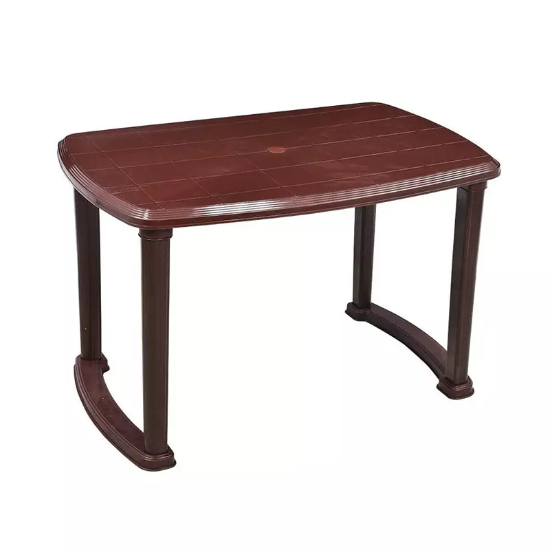 Swagath Dining Table 4 Seater Plastic Saddle Brown Color for Indoor and Outdoor use, Monarch