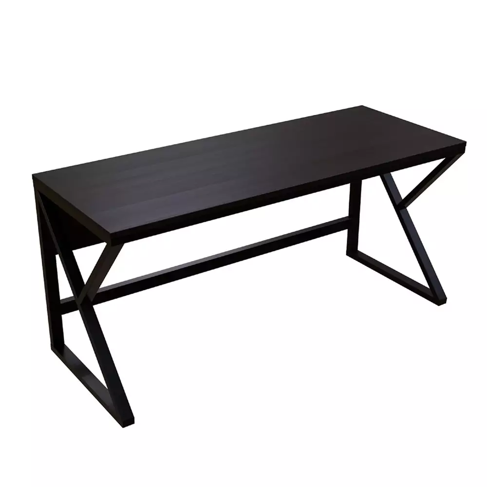 GENERIC Alden Computer Table Brown Color Metal Frame and Engineered Wood Top for Home & Office, RLST06LBR_N