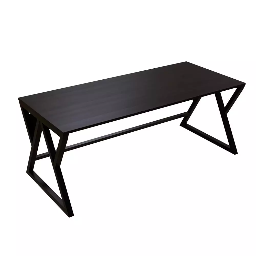 GENERIC Daffodil Computer Table Brown Color Metal Frame and Engineered Wood Top for Home & Office, RLST050