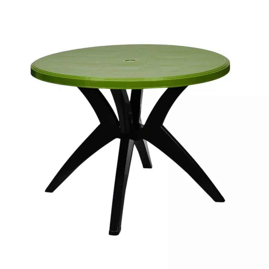 Nilkamal Meridian Plastic Kross Leg Dining Table Green & Black Color