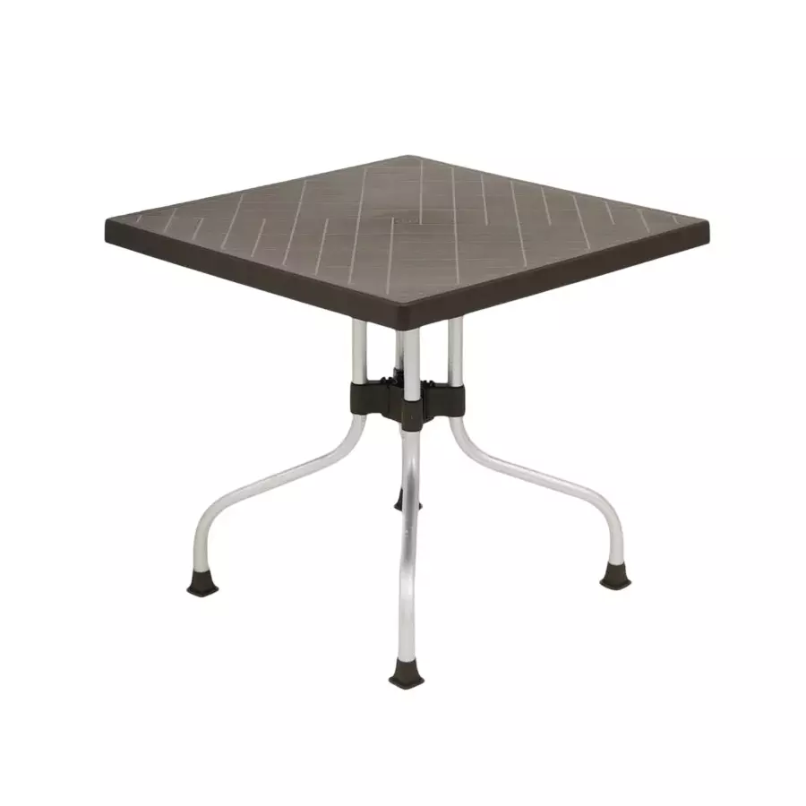 Nilkamal Orchid 4 Seater Plastic Dining Table Season Rust Brown Color