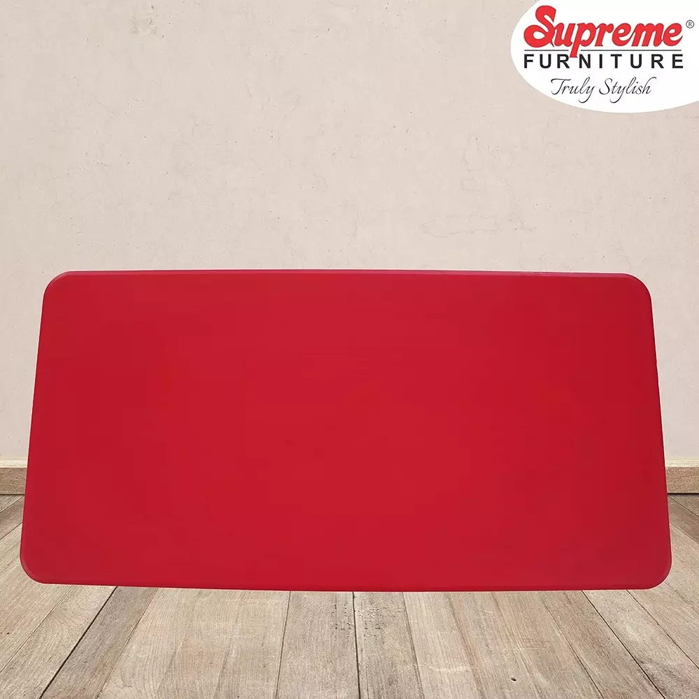 SUPREME Dollar Classic Foldable Table 604.52 mm (23.8 inch) Depth Rectangle Coke Red 7.5 Kg