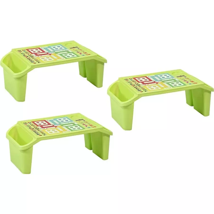 Swagath Kids Activity & Study Table Rectangle Shape Plastic Green for Home & School Use, PLAYDESK-AGRN-3 (Pack of 3 Pcs)