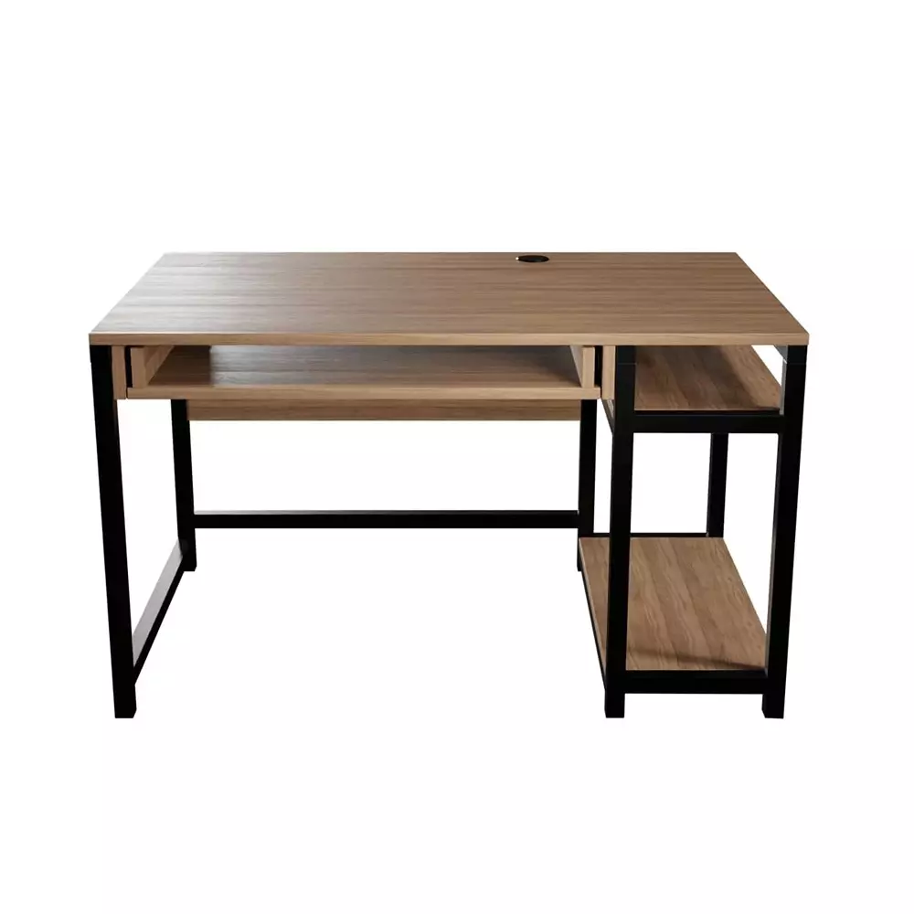 GENERIC Carter Computer Table with Keyboard Tray Beige Color Metal Frame and Engineered Wood Top for Home & Office, RLST014