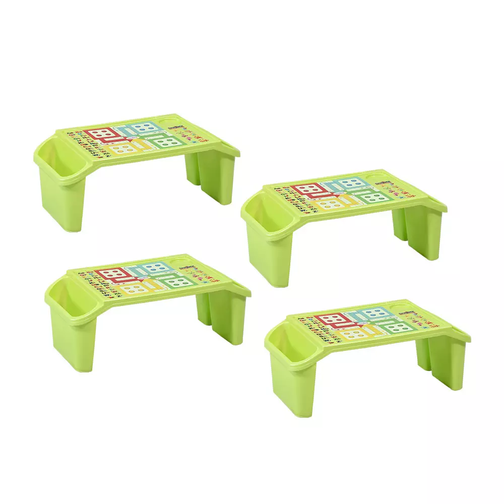Swagath Green Plastic Activity Table for Outdoor & Cafeteria, Kids Room (Set of 4)