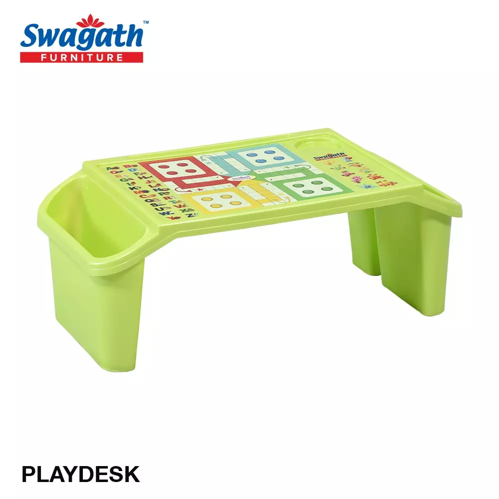 swagath-green-plastic-activity-table-for-outdoor-cafeteria-kids-room-set-of-4