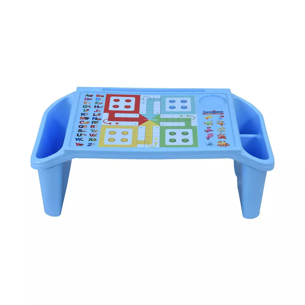 Swagath Blue Plastic Activity Table for Outdoor & Cafeteria, Kids Room (Set of 4)