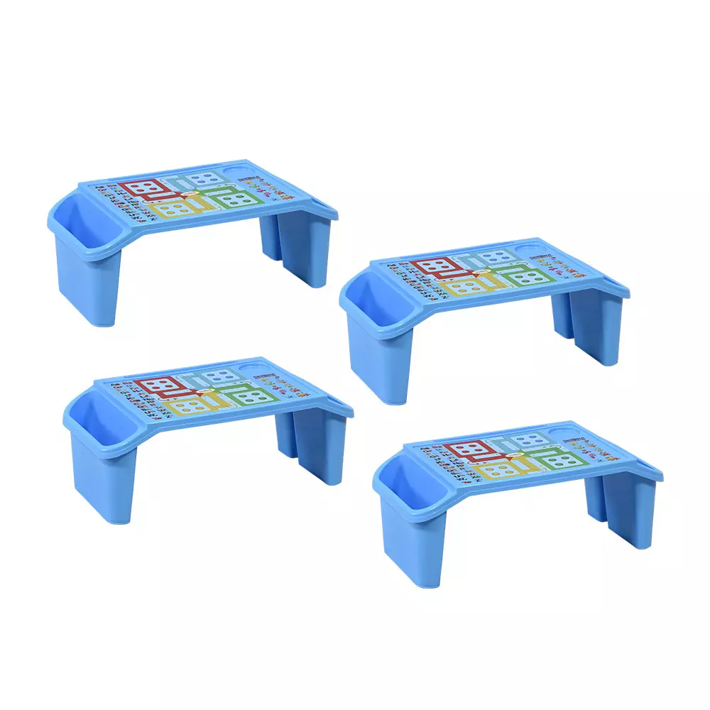 Swagath Blue Plastic Activity Table for Outdoor & Cafeteria, Kids Room (Set of 4)