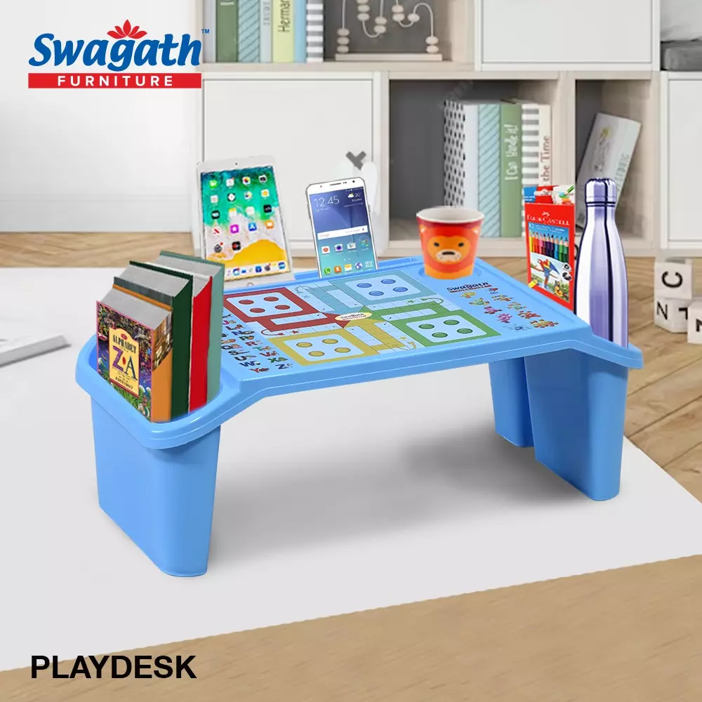 swagath-blue-plastic-activity-table-for-outdoor-cafeteria-kids-room-set-of-4