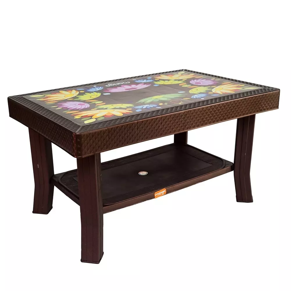 Mango Deluxe SAPPHIRE (FLORA) Dining Table 508x812.8x457.2 mm, Flora Weather Brown