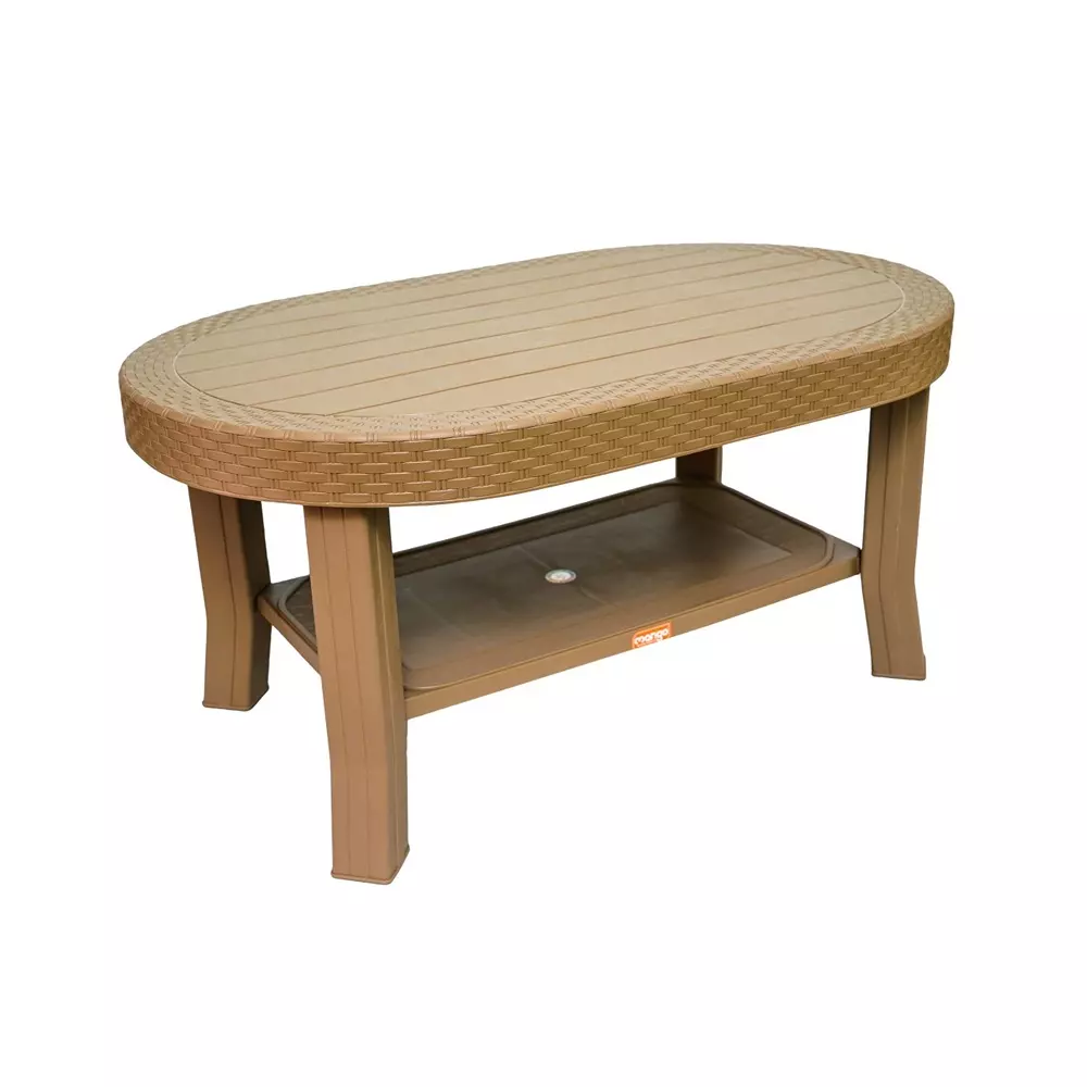 Mango SAFFRON Centre Table Polypropylene Plastic 558.8x889x431.8 mm Rattan Dark Beige